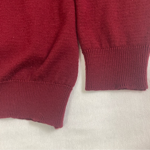 Vtg Norm Thompson Sweater Knit Grandpa Mens L Maroon Red Wool Blend  Y2K Retro - Picture 6 of 16